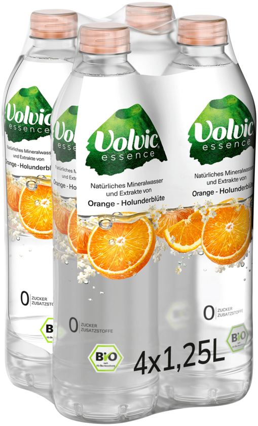 Volvic essence Bio Orange - Holunderblüte 4x1,25l
